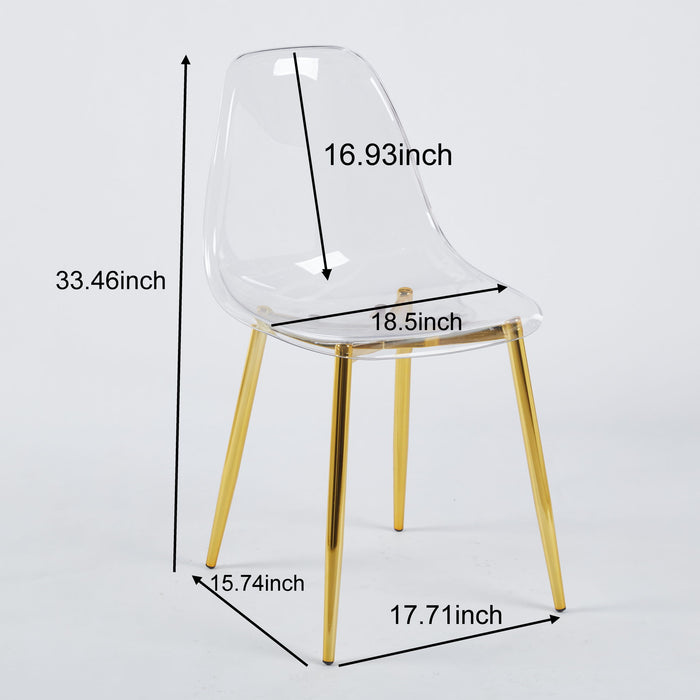Transparent Plastic Seat Dining Chair (Set of 4)