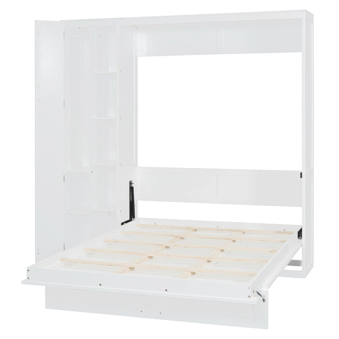 Murphy Wall Bed With Shelves, Wardrobe And LED Lights