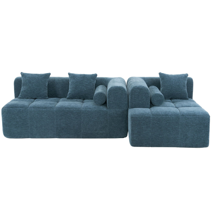 Sectional Free Combined Sofa With 2 Side Pockets