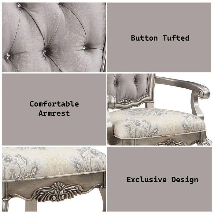 Ariadne - Arm Chair Set of 2) - Velvet & Antique Platinum