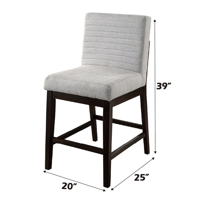 Edwyn - Counter Height Chair (Set of 2) - Gray Linen & Espresso