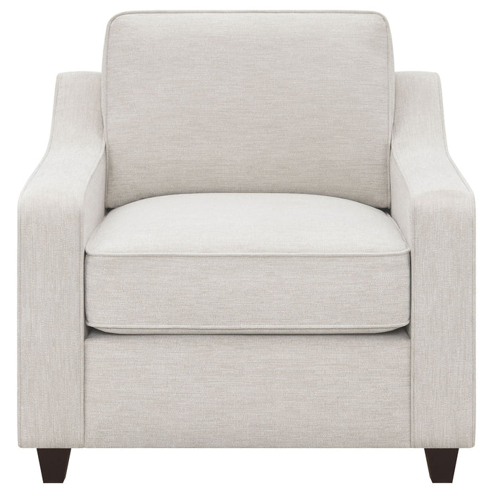 Mahaffey - Upholstered Sloped Track Arm Chair - Beige