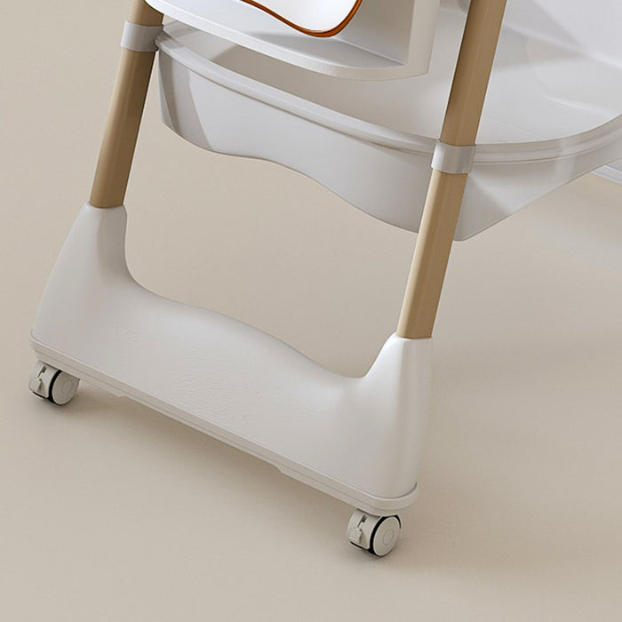 Adjustable Baby High Chair 0-6 Years, Portable Infant Feeding Seat With Safety Belt, Silent Lockable Wheels