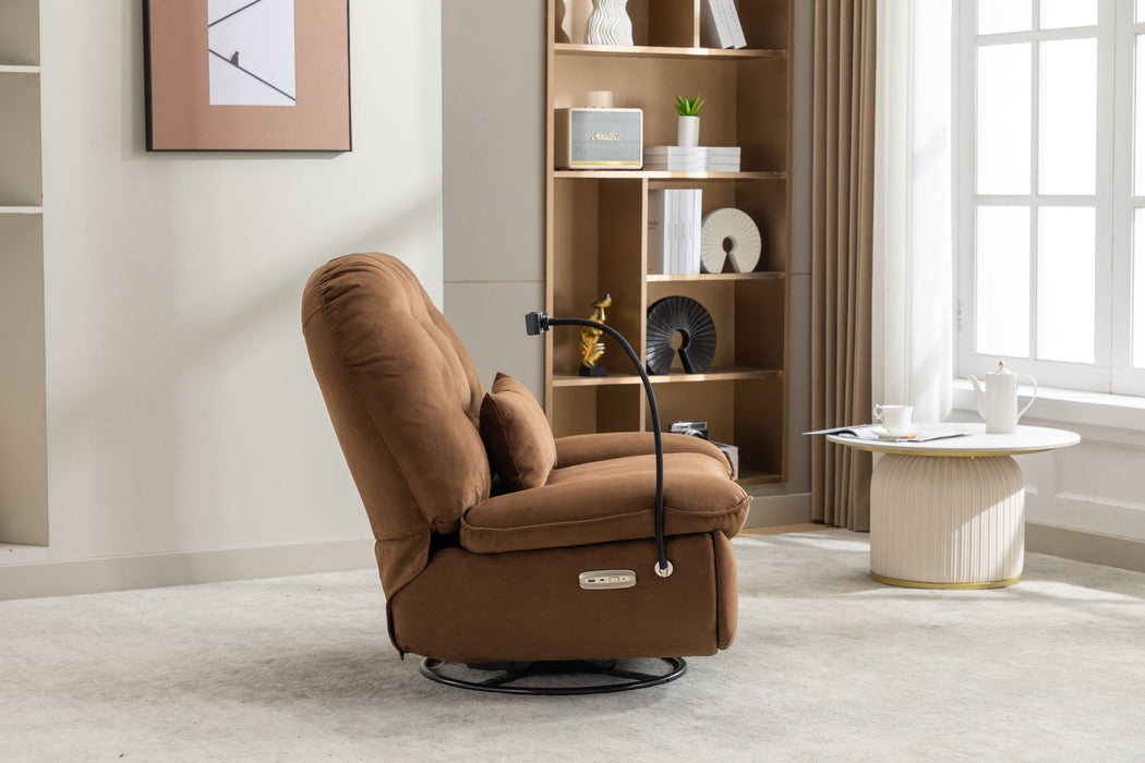 Power Recliner Swivel Glider USB Charger With Bluetooth Music Player, Sleep, Working, Game And Leisure