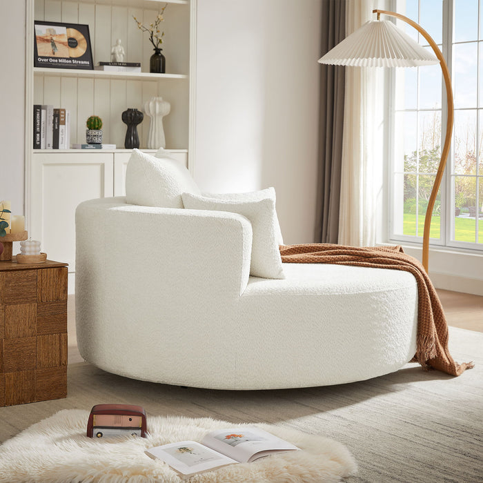 360° Swivel Chair Accent Barrel Chair With Removable Pillows