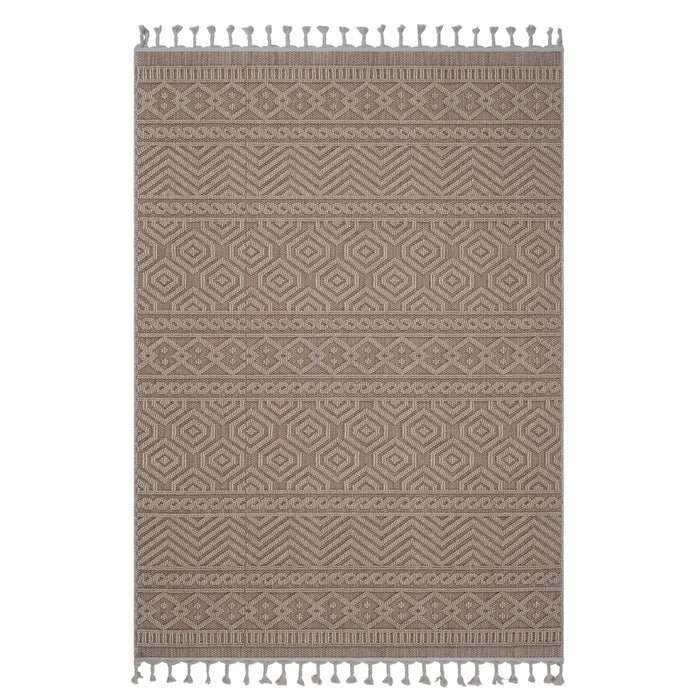 Guros - 6' X 9' Geometric Indoor / Outdoor Area Rug - Mocha