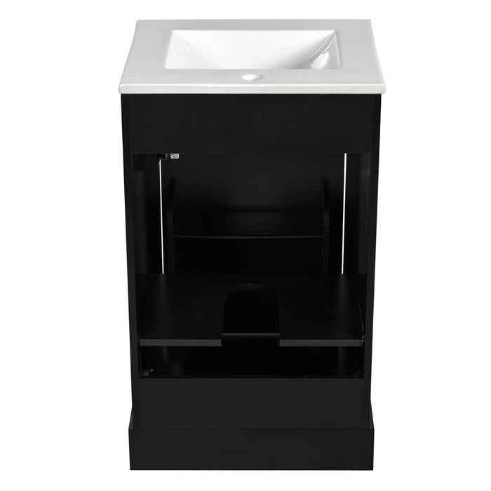 Elegant Bathroom Vanity With Ceramic Sink, Soft Close Door, Adjustable Shelf