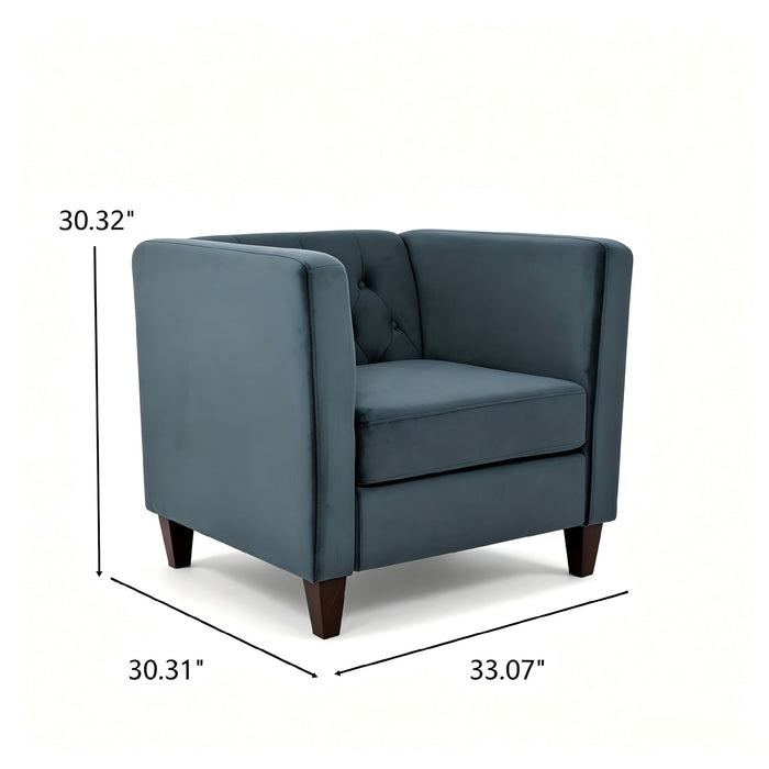 Chesterfield Accent Tufted Square Arm Side Chair