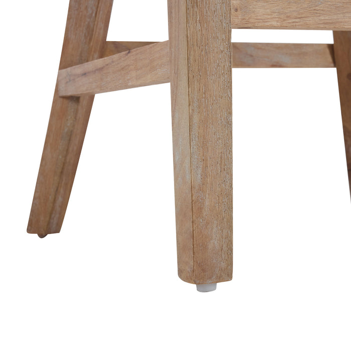 Upholstered Counter Height Bar Stools With Solid Rubber Wood Frame (Set of 2)