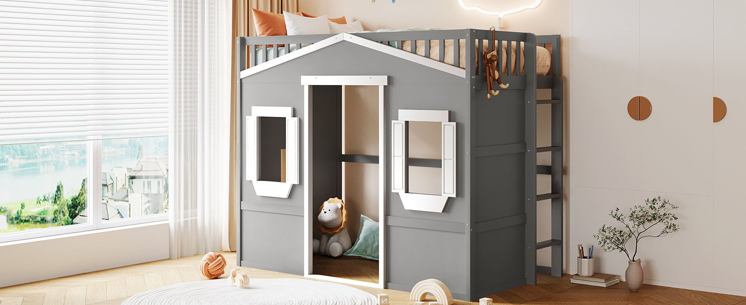 Elegant House Loft Bed With Ladder