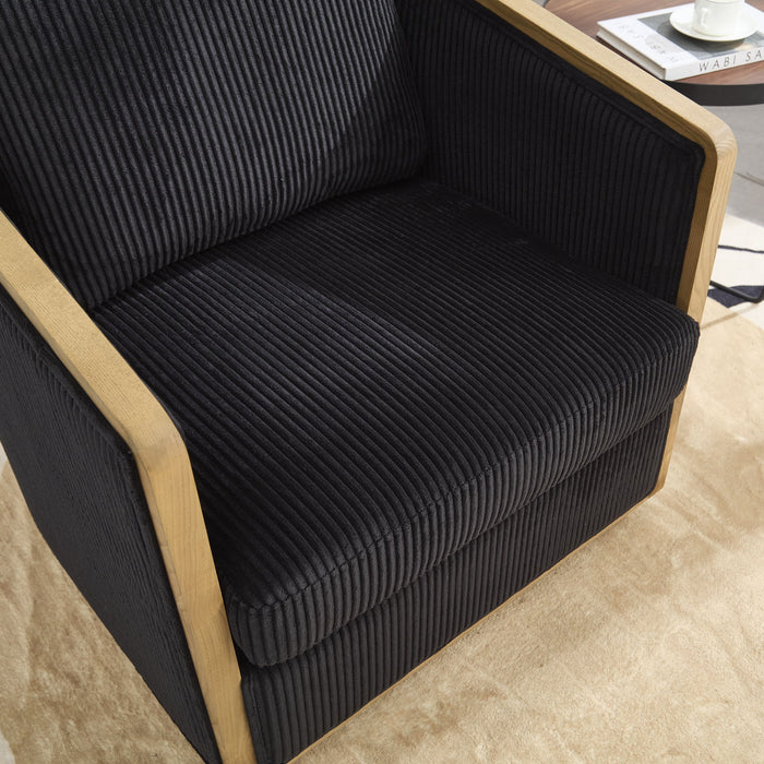 Corduroy Barrel Chair, 360 Degree Swivel