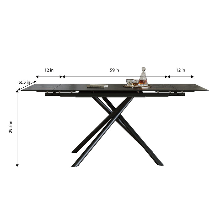 Modern Retractable Sintered Stone Dining Table