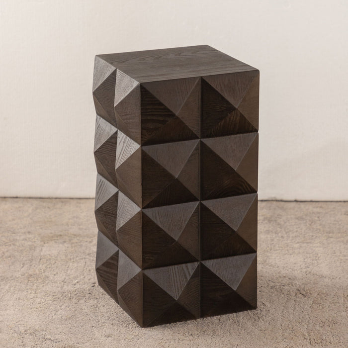 Side Table With 3D Embossed Pattern Design