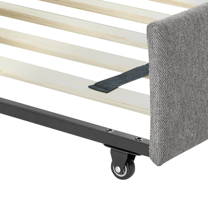 Elegant Daybed With Trundle Upholstered Tufted Sofa Bed