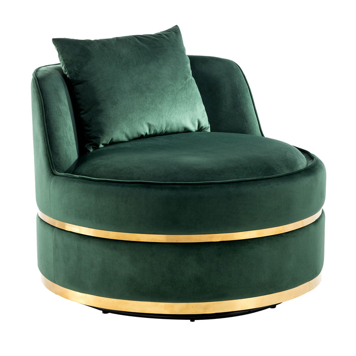 360 Degree Swivel Over Sized Upholstered Barrel Chair