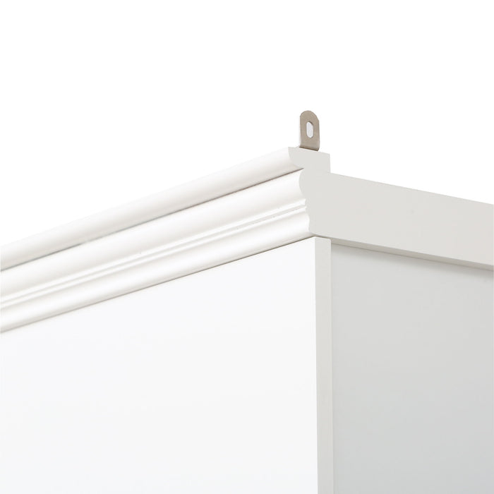 Retro Style 3 Piece Bookcase Display Cabinet With Adjustable LED Lighting, Tempered Glass Shelves - White