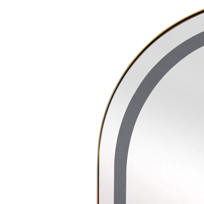 Oval Medicine Cabinet Mirror Bathroom Mirror With Storage Wall Mounted Medicine Mirror Cabinet With LED - Golden