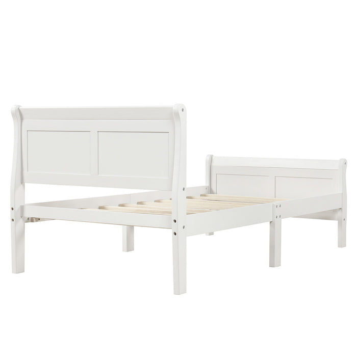 Platform Bed Frame Mattress Foundation Sleigh Bed With Headboard / Footboard / Wood Slat Suppor