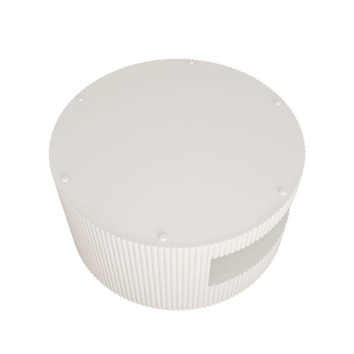 Round Coffee Table With Storage, Vertical Stripe Design