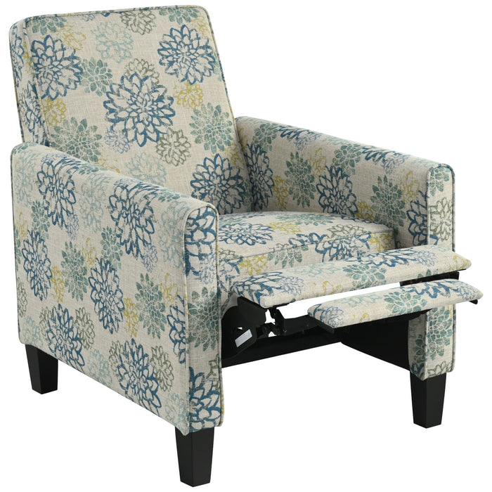 Push Back Upholstered Recliner Armchair