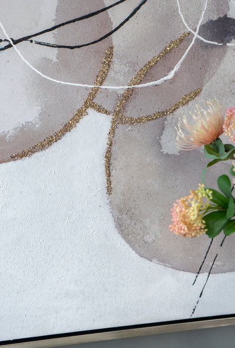 Large Modern Oil Painting, Hand Painted Abstract Watercolor Texture - Multicolor