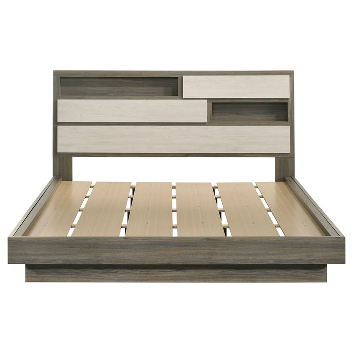 Fenwick California King Bed Bookcase Headboard Grey Oak