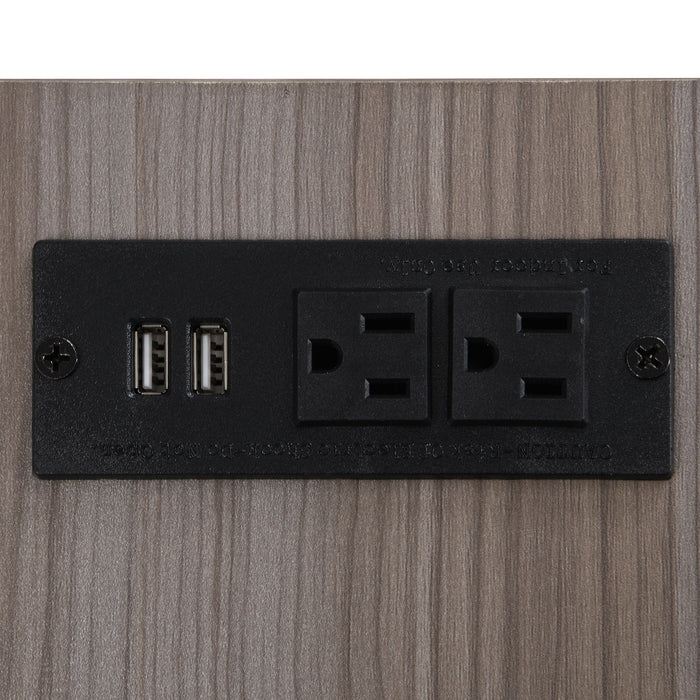 Platform Bed With 2 Tier Storage Shelves, Storage Cabinet