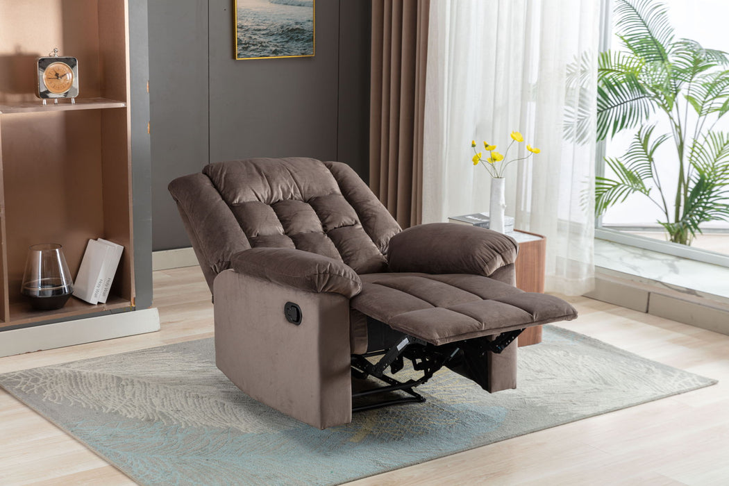 Classic Manual Recliner With Soft Padded Headrest And Armrest, Wonderful Chair & Sofa For Living Room And Bed Room, Chocolate