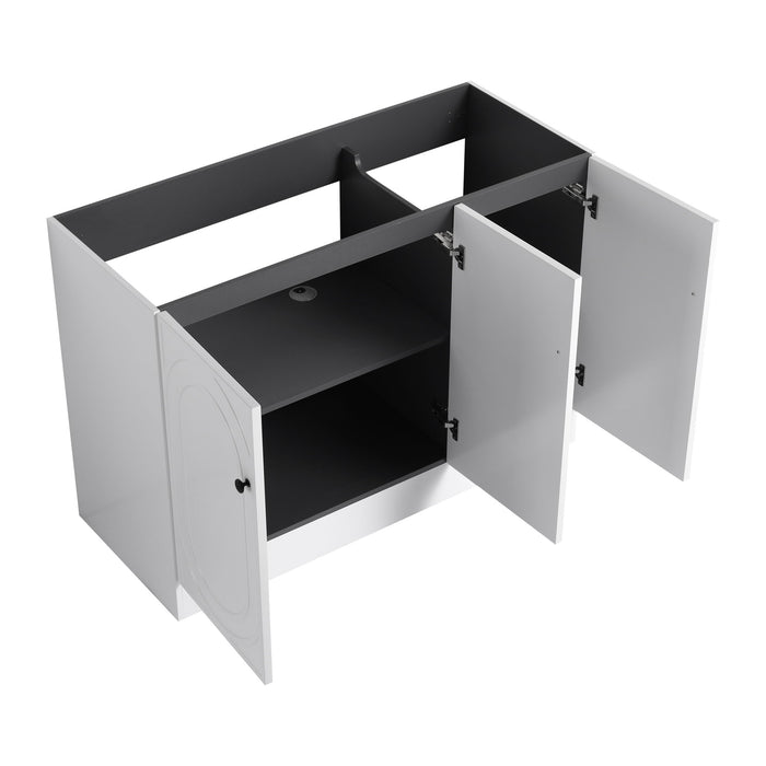 Contemporary Freestanding Bathroom Vanity With Resin Sink & Soft-Close Cabinet Doors