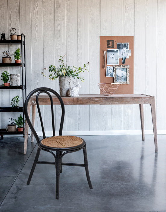 Rattan Dining Chair (Set of 2) - Black Multi