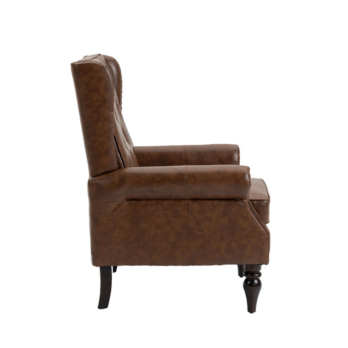 Modern Accent Armchair With Sturdy Wood Legs