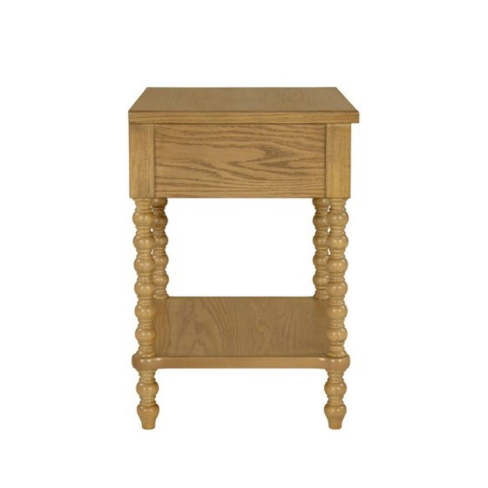Traditional Durable Nightstand Table With Drawer And Shelf