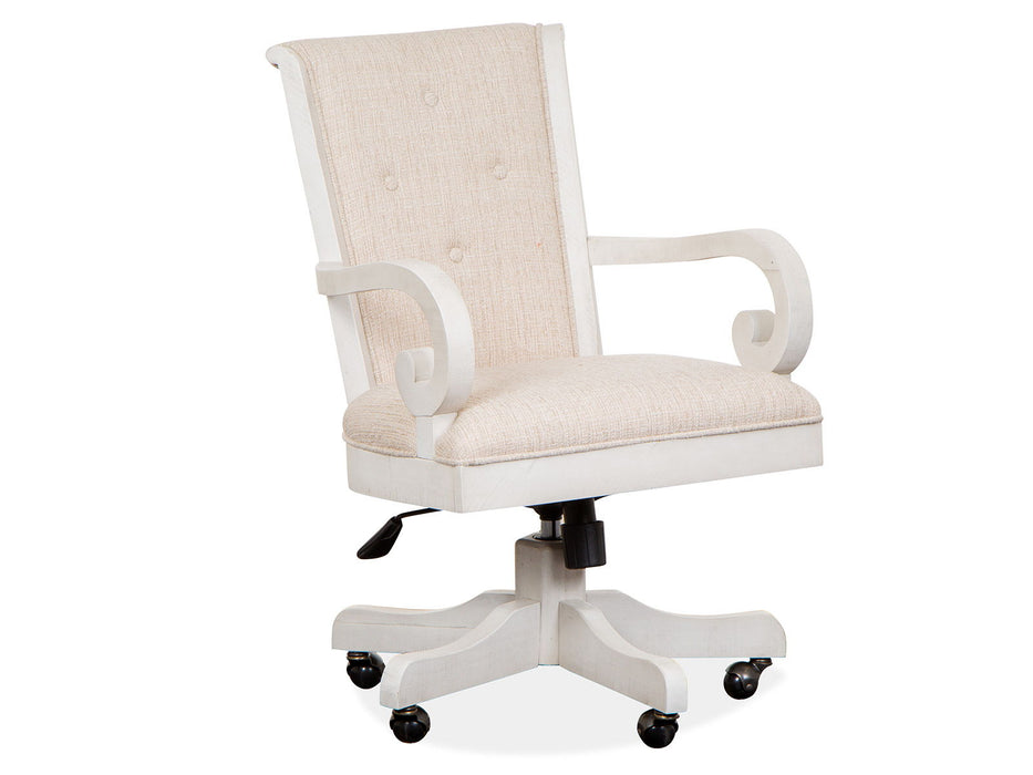 Bronwyn - Fully Upholstered Swivel Chair - Alabaster
