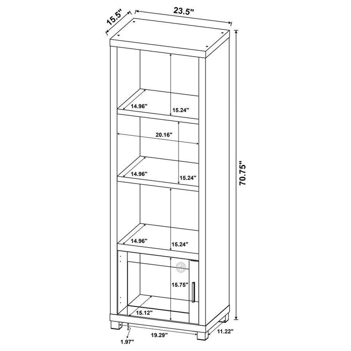 Jupiter - 3-Shelf Engineered Wood Media Tower - Black