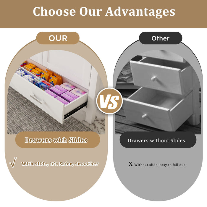 43" Bathroom Vanity, Multi Functional Cabinet - White