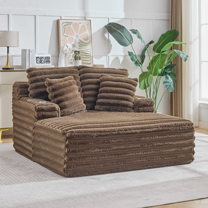Oversized Chaise Lounge Chair Indoor With Pillows For Living Room