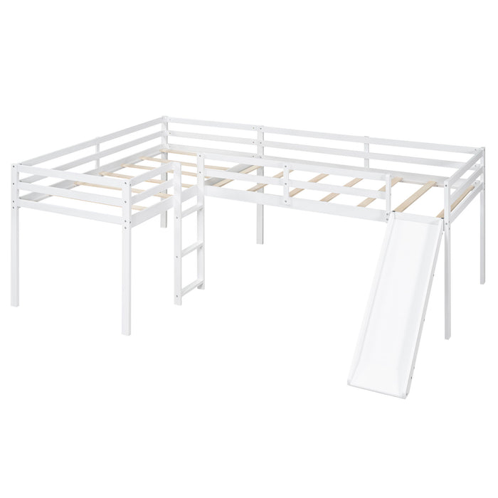 L Shaped Loft Bed With Ladder And Slide