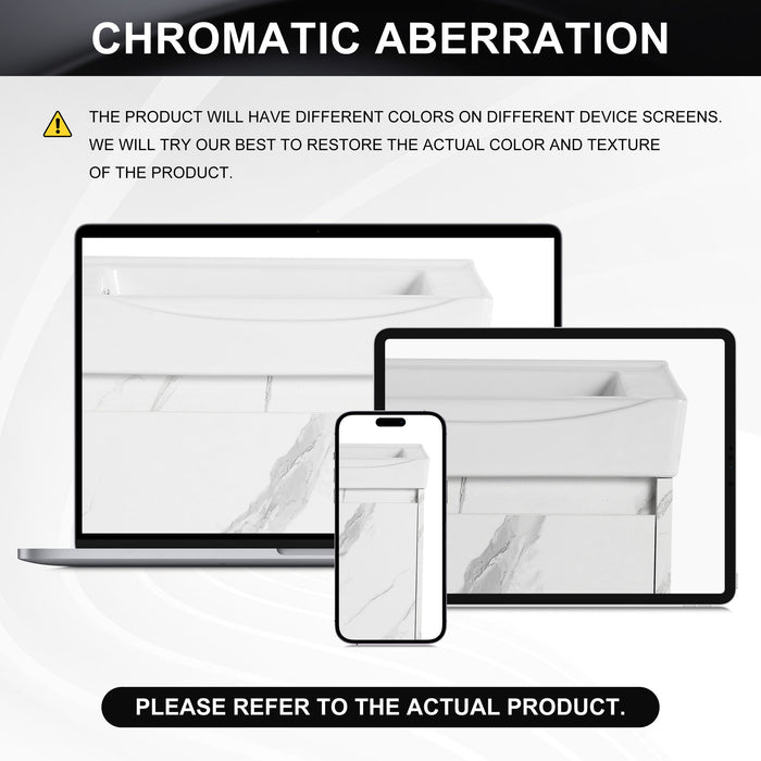 Modern Bathroom Vanity With Ceramic Basin, Wall Mounted Floating Sink Combo, Storage Cabinet