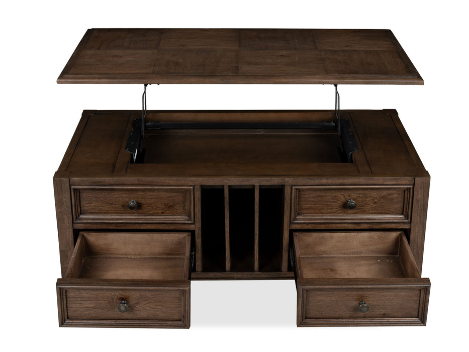 Cormac - Lift Top Storage Cocktail Table - Brown