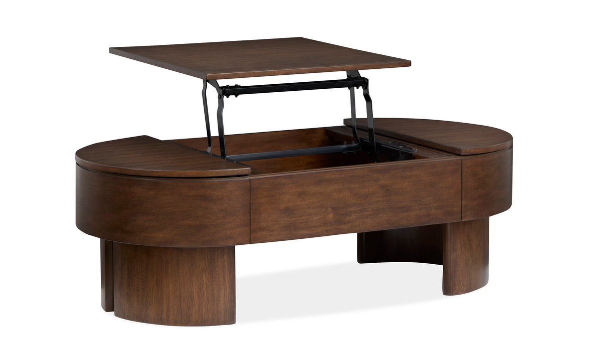 Holloway - Oval Lift Top Cocktail Table - Toasted Almond