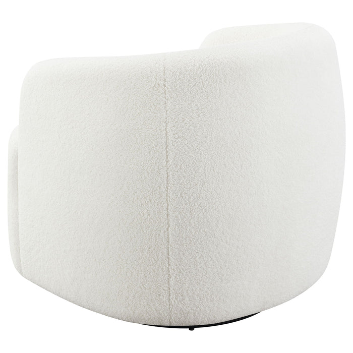 Hudson Faux Sheepskin Upholstered Swivel Chair Natural