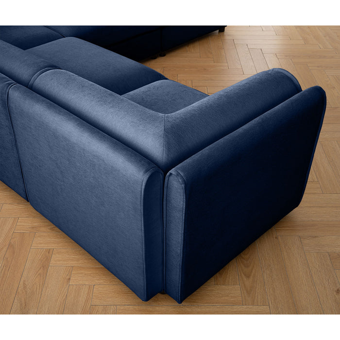 Stylish Chenille Sofa With Storage Seat And Cylindrical Backrest