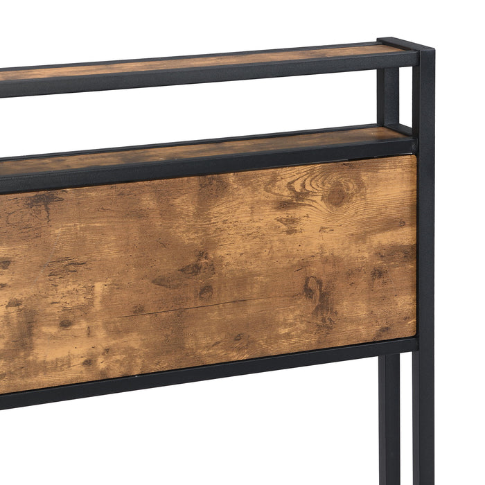 Platform Bed Frame With Wooden Headboard And Footboard, USB Liner