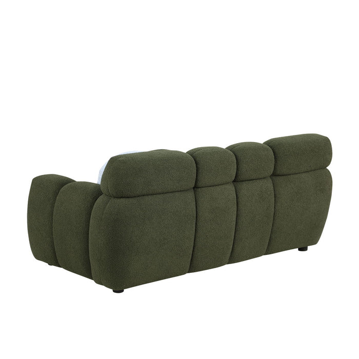 Human Body Structure For USA People, Marshmallow Sofa, Boucle Sofa, 2 Seater, Olive Green Boucle