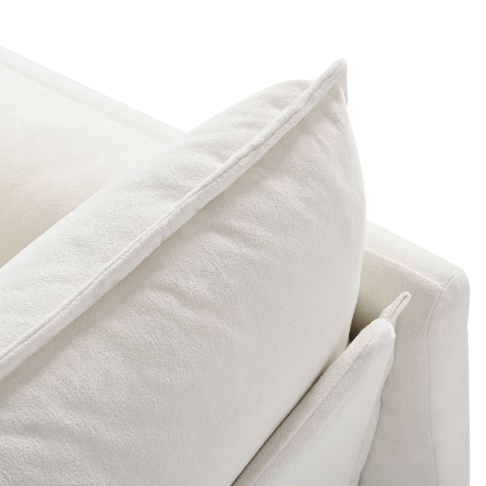 Modern Chenille Oversized Deep Seat Luxury 2 Piece Sofa Set With 4 Pillows