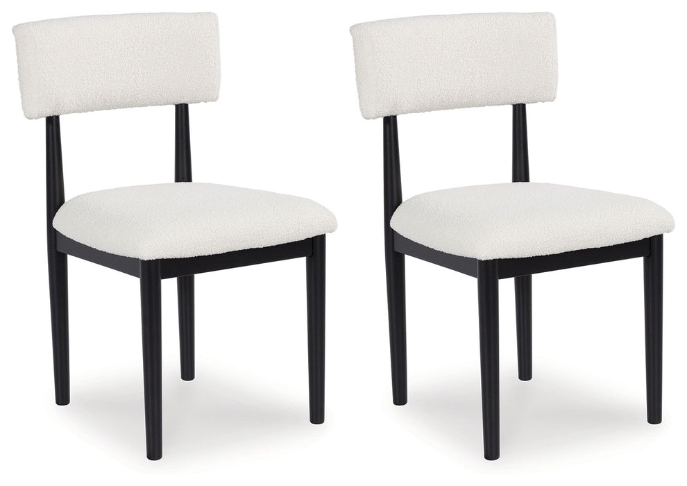 Xandrum - Dining Upholstered Side Chair (Set of 2) - White / Black
