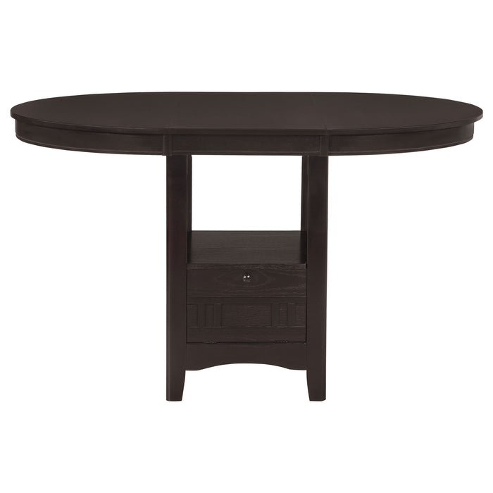 Lavon Oval 60-inch Counter Height Extension Dining Table Espresso