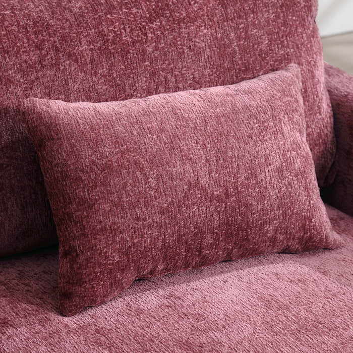 Modern Mid Century Wood Frame Armchair With Tufted Design