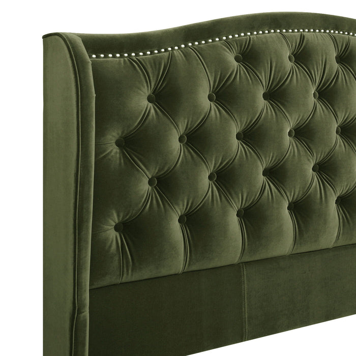 Marcella - Upholstered Shelter Headboard Bed Set