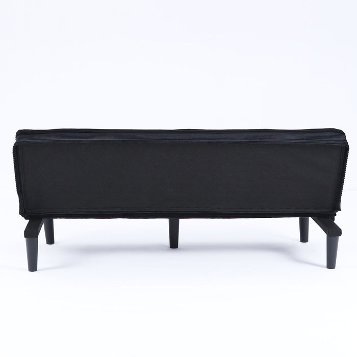 Versatile Corduroy Sofa Bed With Solid Wood Frame